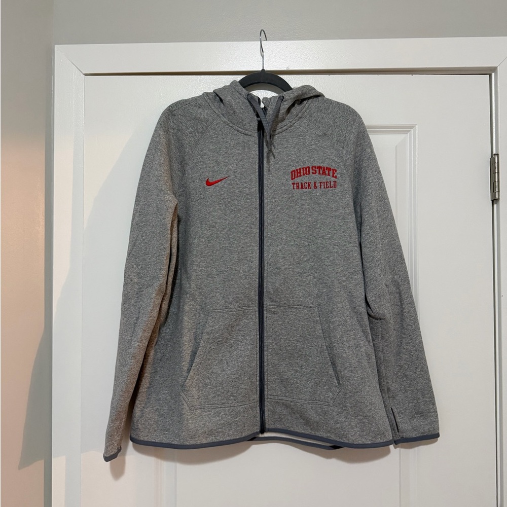 Nike Gray Ohio State Track & Field Sweatshirt Jacket